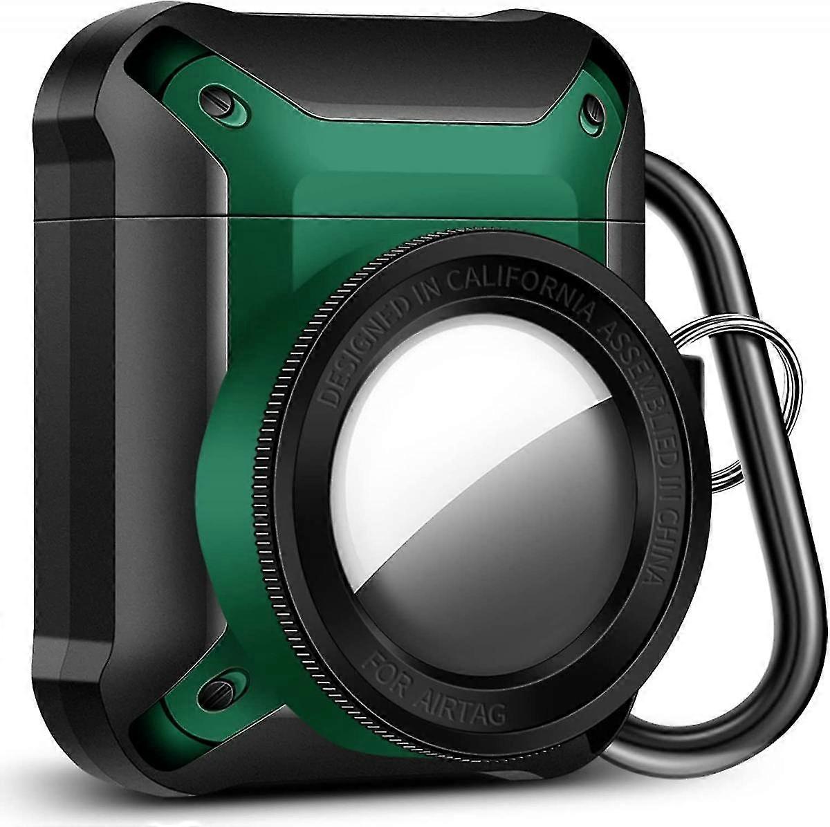 Shao For  Airpods Case Camera Design Airpod Airtag Case Armor Case Cover Compatible With Airpods 2/1 And Airtags , Cute Military Protective Case With