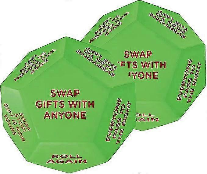 سانتا سواب تبادل الهدايا النرد ، 2025 جديد - تبادل لعبة النرد ، حفلة عيد الميلاد لعبة النرد تبادل الهدايا ، 12 جوانب مختلفة - 3 * 3 * 3 بوصة سيليكون ماتيري