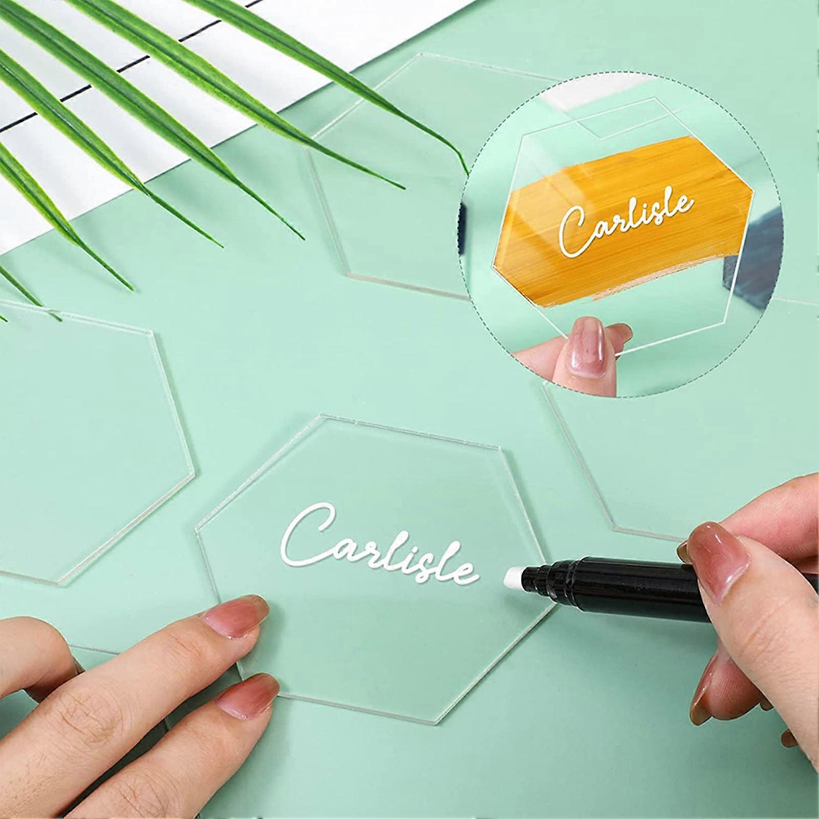 Clear Acrylic Wedding Guest Name Card Reusable DIY Invitations Guest Name Signs for Baby Welcome Party Supply