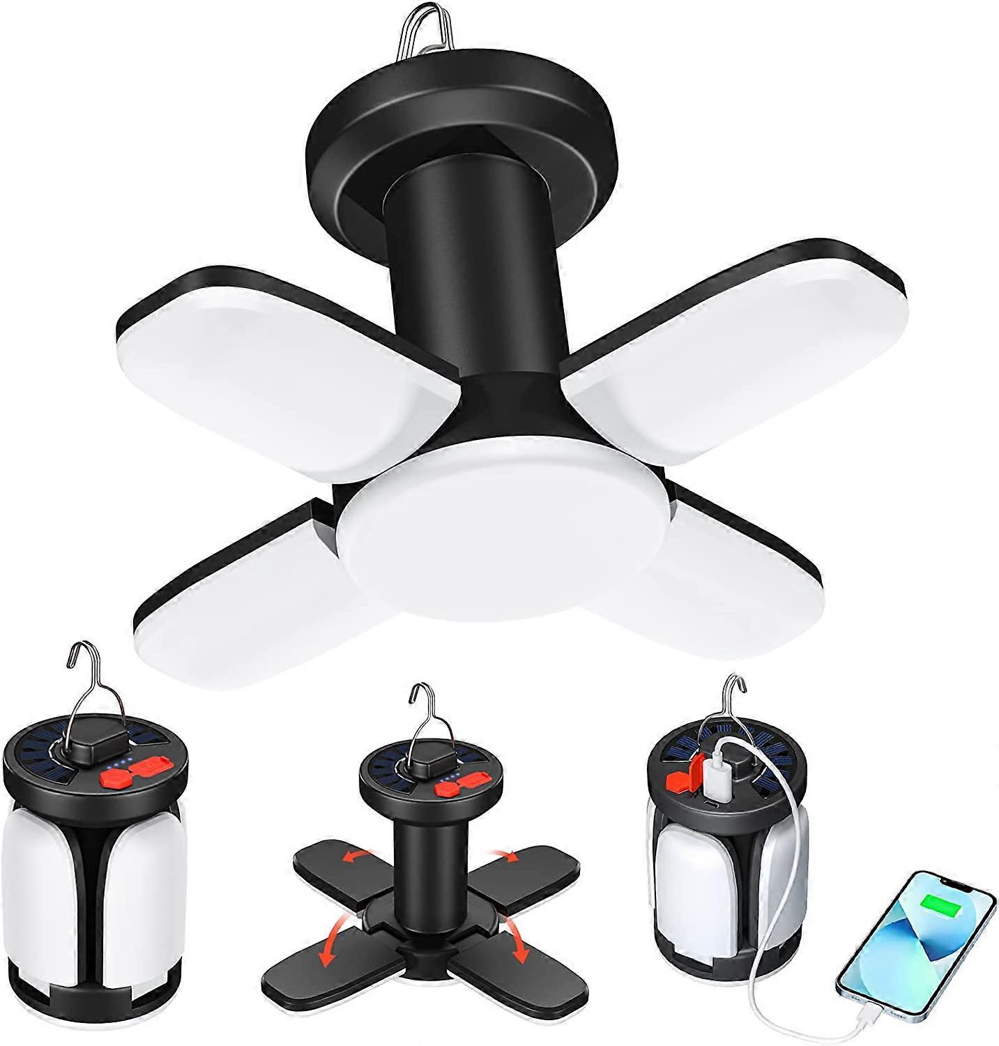 LED Camping Lantern 4500mAh Solar Lamp USB Rechargeable 6 Lighting Modes 360 Folding Camping Light SOS IPX5 Waterproof Camping Light Tent Light for Ou