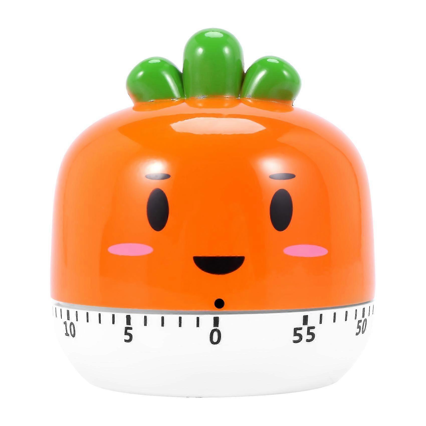 2024 Timer 100% Mechanical Cute Kitchen Timer Stainless Steel Precision Life Timer (Carrot Shape)