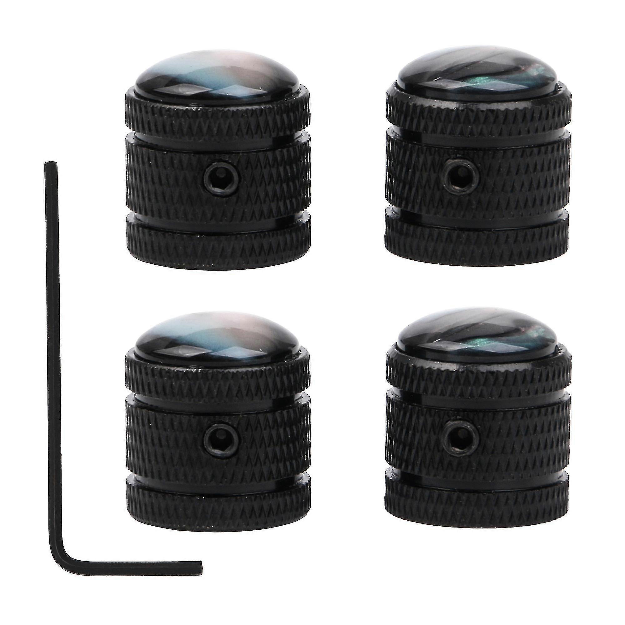 Nye 4x Elektrisk Guitar bas volumen Dome Knapper Abalone Top Sort m / skruenøgle XiXi