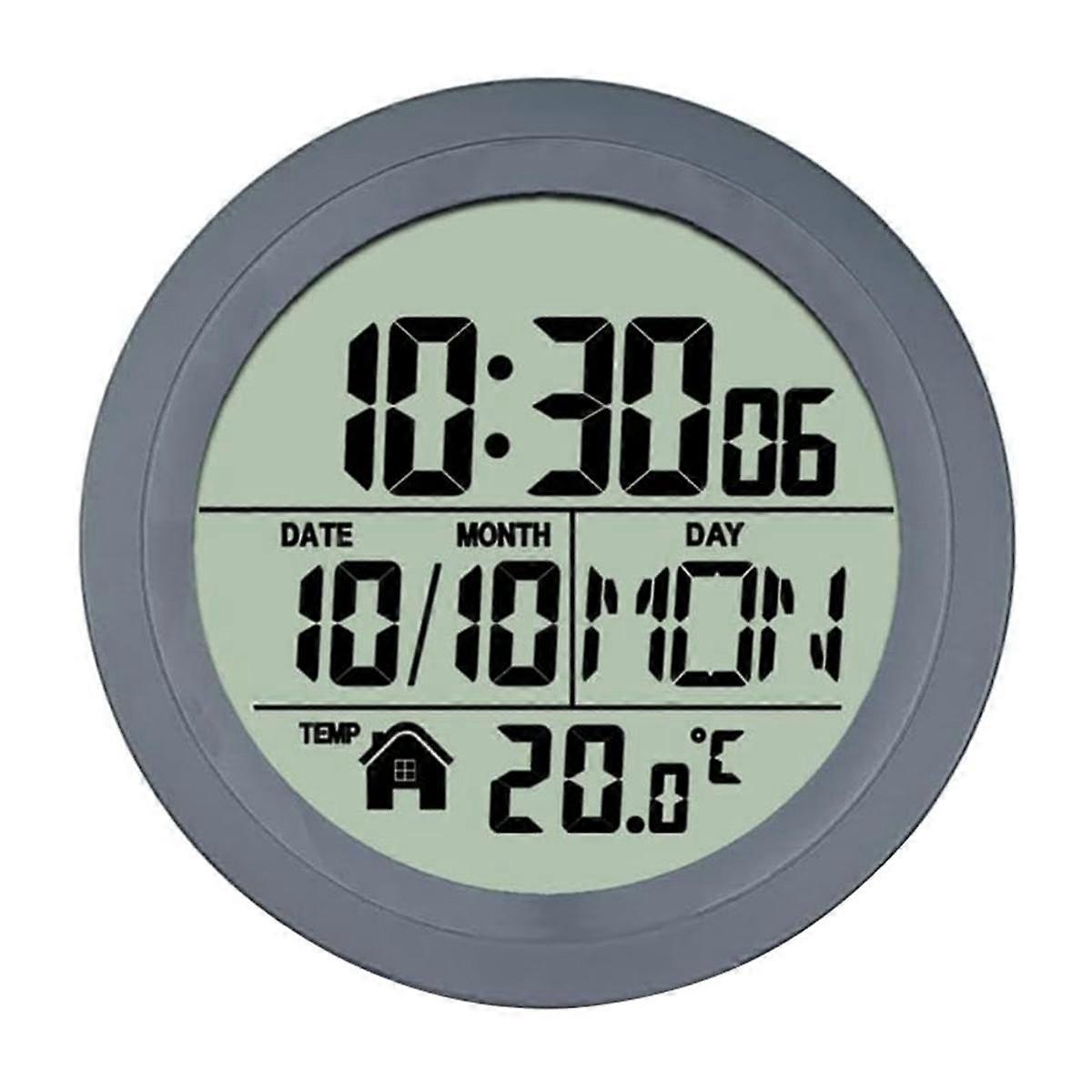 No Punching Suction Cup Clock Home Waterproof Bathroom Kitchen Clock LCD Digital Display Clock Temp