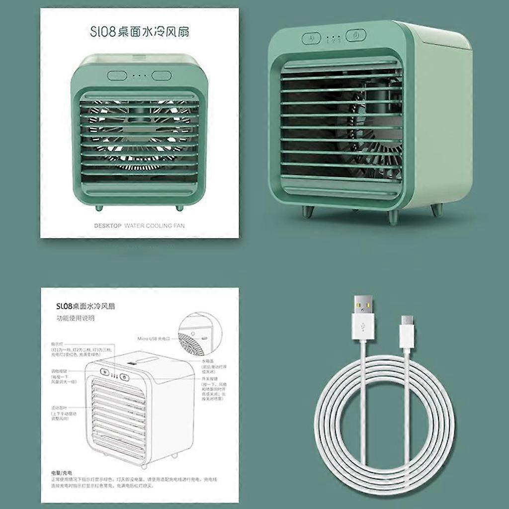 2x Portable Air Cooler Small Air Conditioner Air Cooling Fan USB Purifier Fan