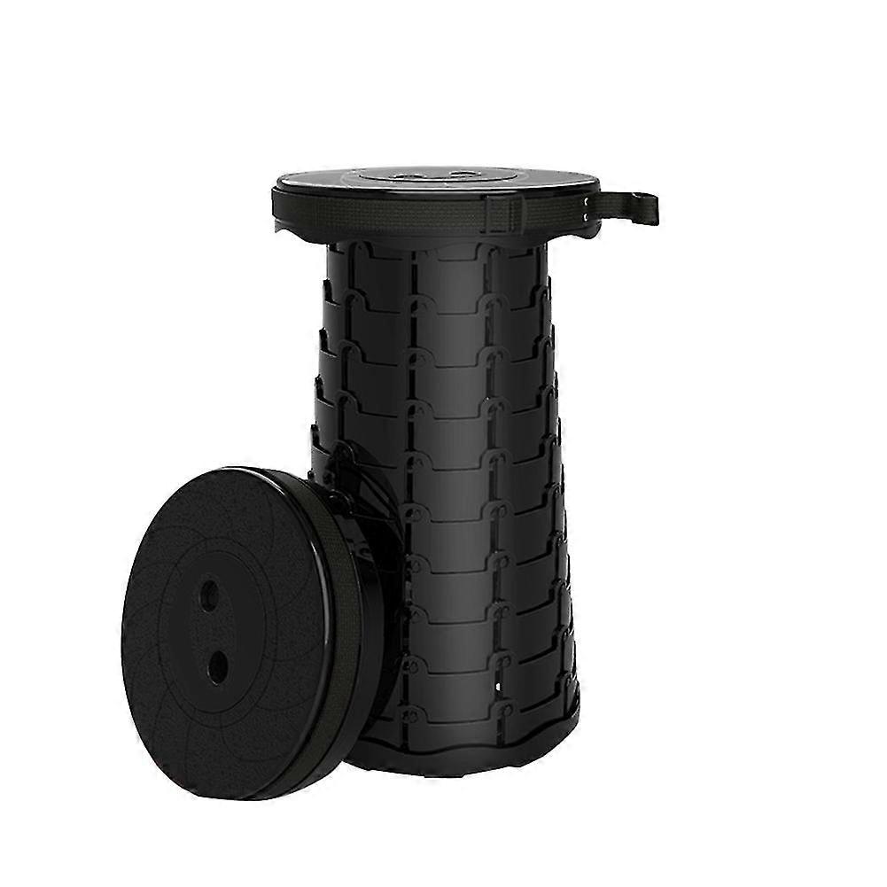Portable Extendable Stool Black 25x25x47cm