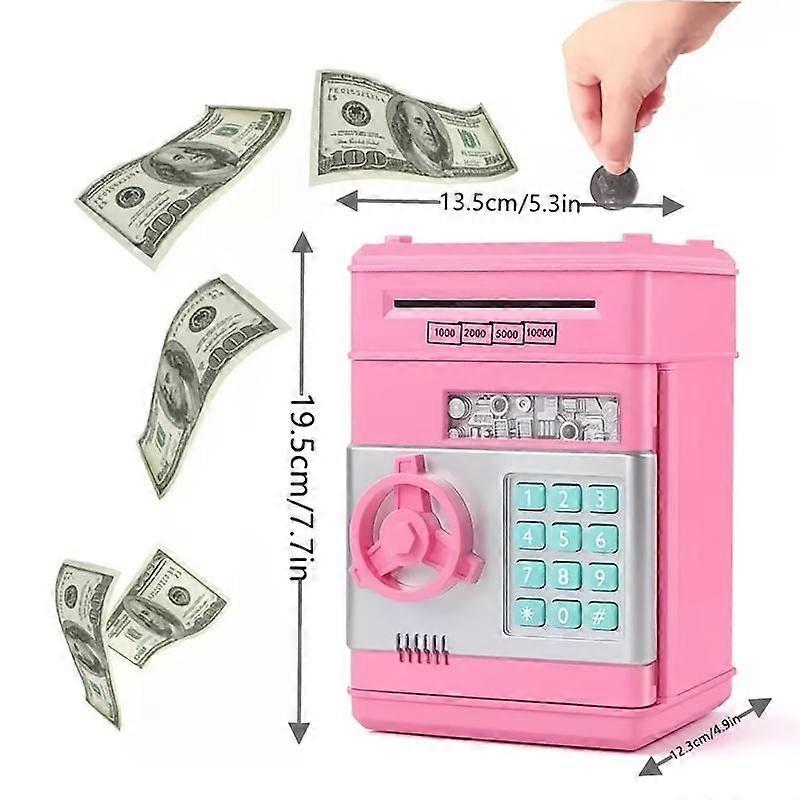 Piggy Bank Girls, Coin Bank with Safe Password,Electronic Mini ATM Coin Bank with Auto Scroll Paper Money, Toys for Girls