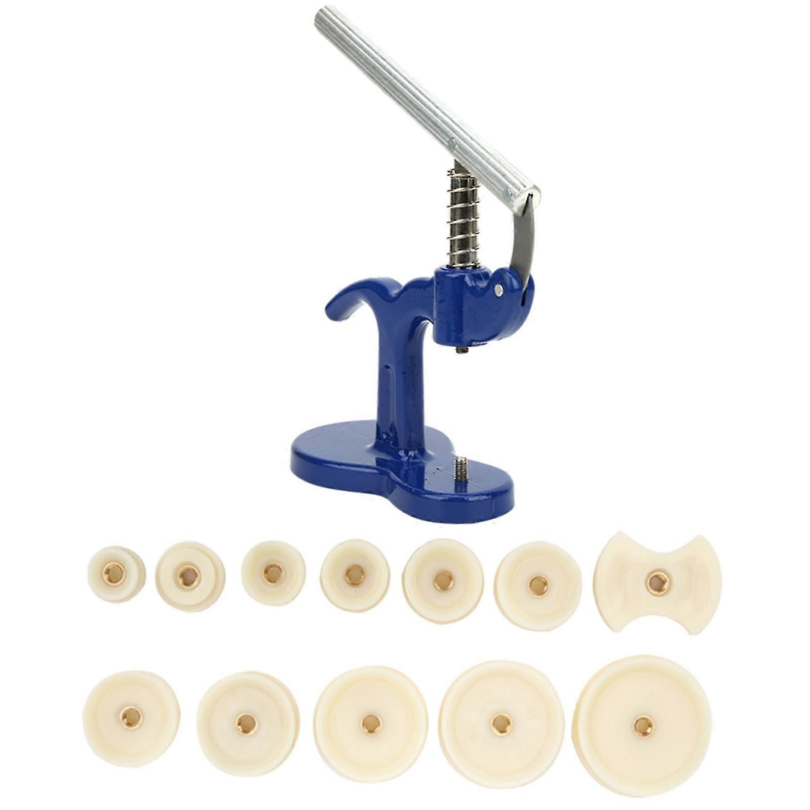 Manual Press Tool with 12 Dies for Repairing - Blue Alloy Hand-Pressed Watch Tool