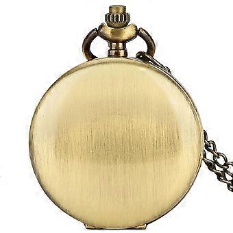 Minimalist Pocket Watch Black Silver Gold Bronze Retro Pendant  Watches Men Women Couple Necklace Clock Customizable Souvenirs