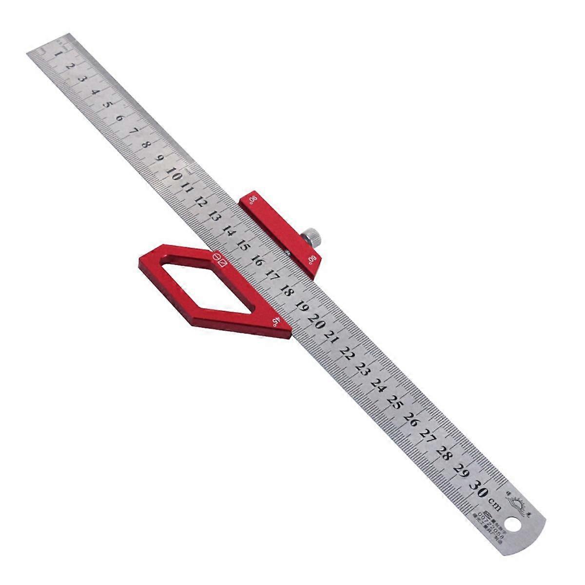 Woodworking Scribe Center Finder Positioning Block Steel Ruler Line Marking Gauge Layout 45/60/90 Degree Angle Scriber B