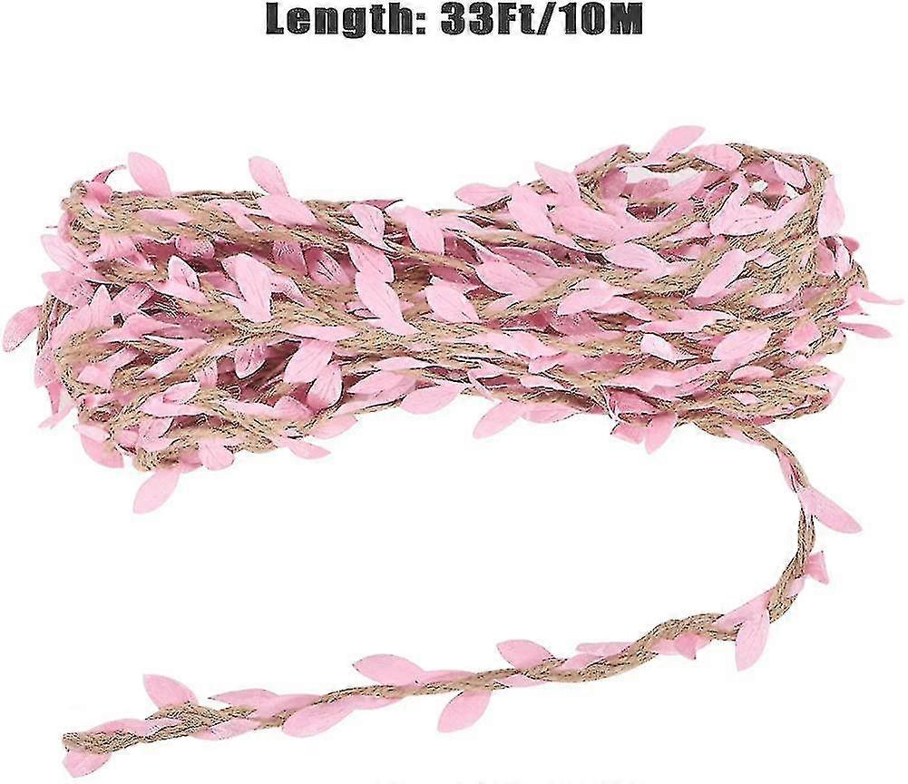 10m Natural Jute Rope Hemp Handmade Tne Burlap Leaves Leaf Trim Ribbon