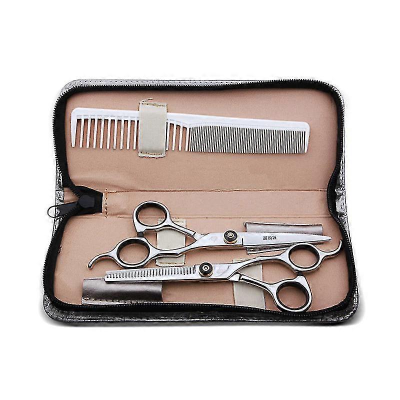 المهنية قص الشعر مقص مجموعة الفولاذ المقاوم للصدأ مقص مشط كيت ترقق المقصات تصفيف الشعر مقصات كيت أداة الحلاق
