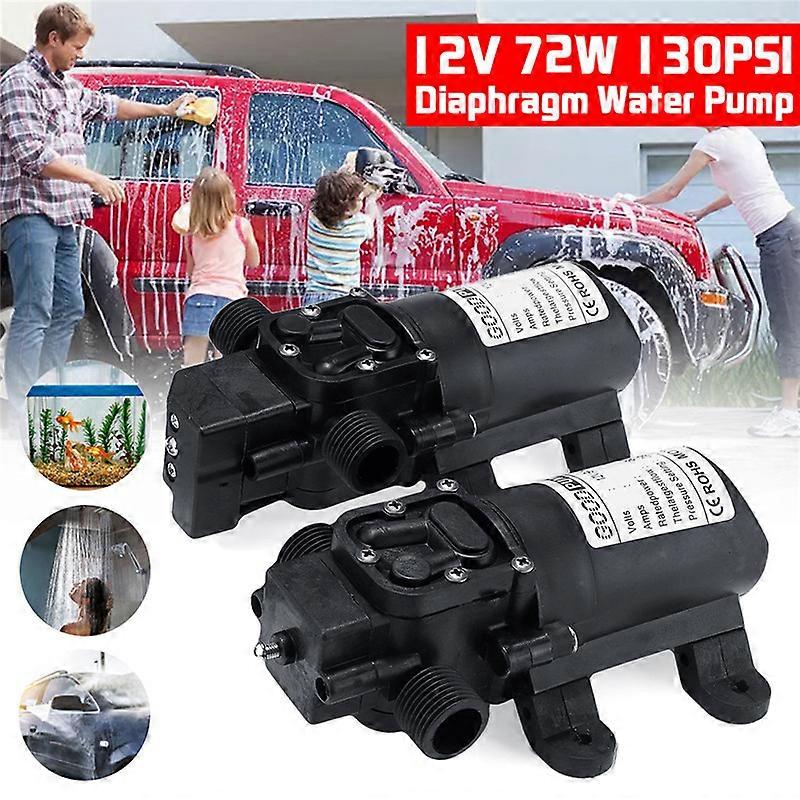 DC 12V 130PSI 6L/min Elektrische Wasserpumpe Schwarze Mikro-Hochdruckmembran Selbstansaugende Kühlung Autowaschanlage Wasserpumpe Sprüher
