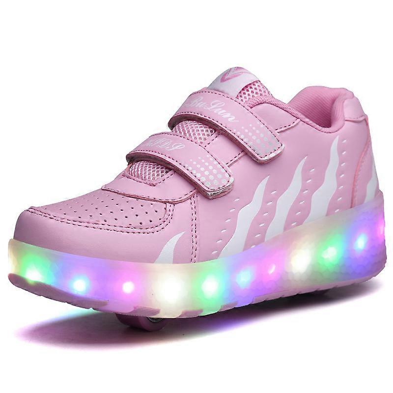 Skates casual sports shoes children's two-wheel charging led flashing lights automatic invisible roller skates