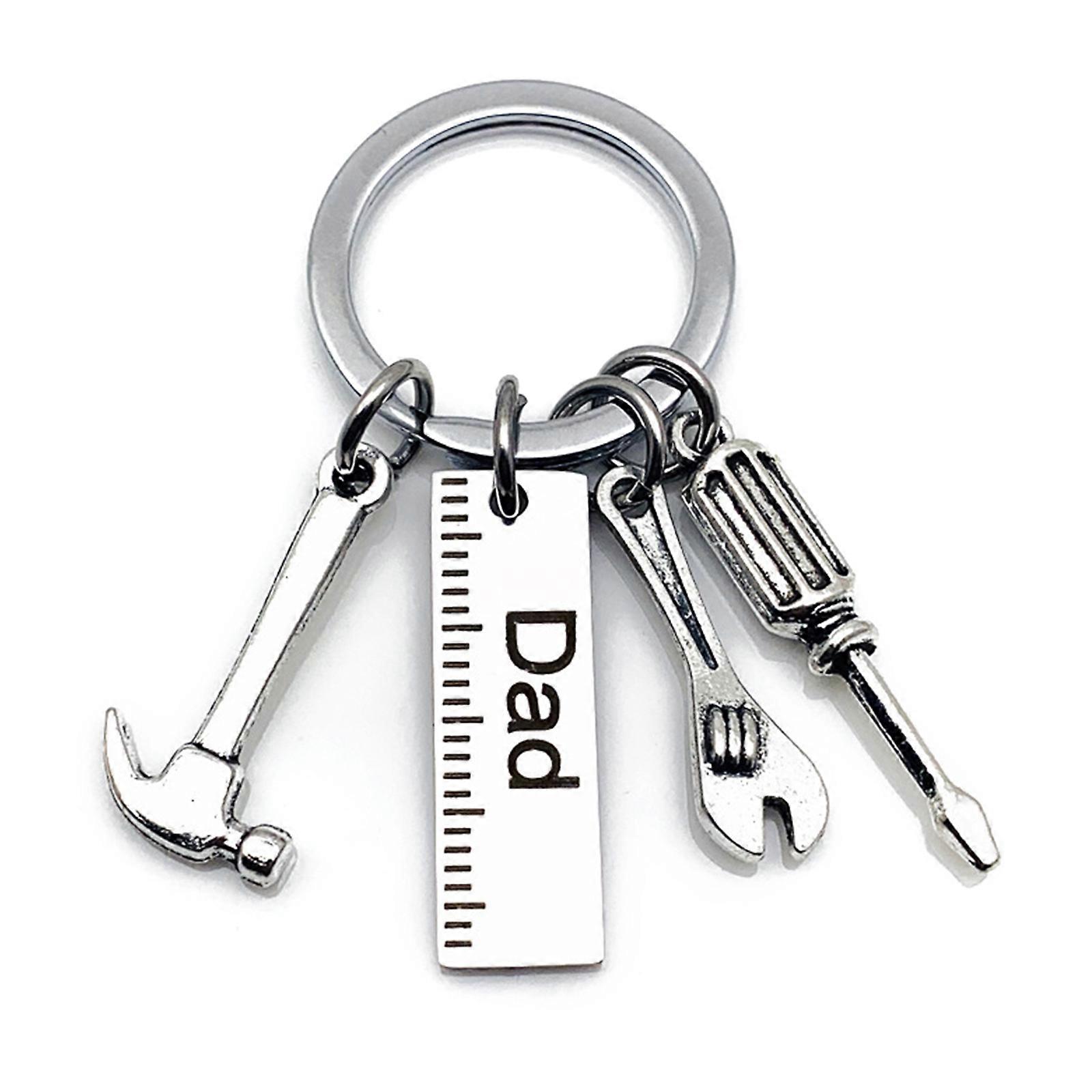 Dad Letters Keychains for Creative Hammer Screwdriver Wrench Keyring Father's Gi