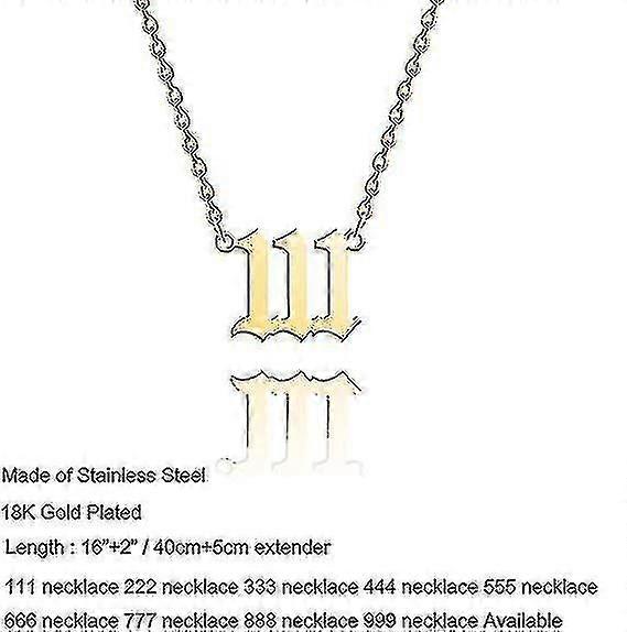 Angel Number náhrdelník Zlato Nerezová oceľ Numerologické šperky