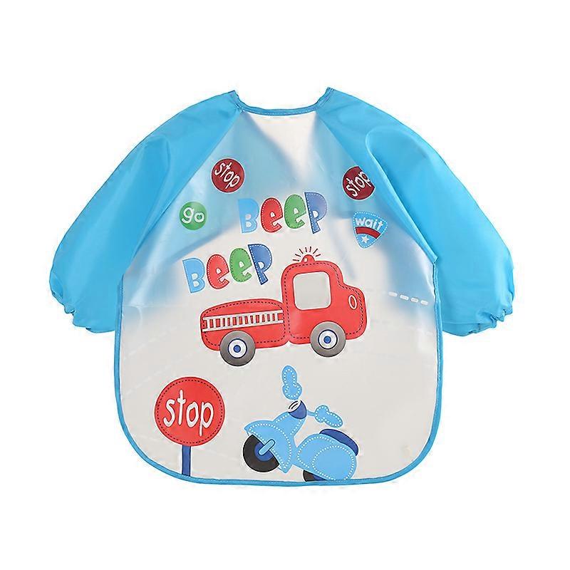 2Pcs Waterproof Anti-dirty Long-sleeve Cartoon Printing Baby Bib