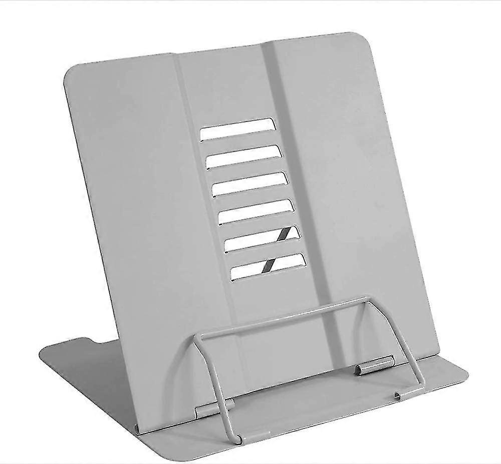 2024Foldable Metal Book Holder, Metal Easel Book Holder, Metal Book Holder Reading Stand, Adjustable Cookbook Stand (Gray)