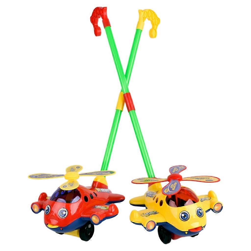 Plastic Airplane Push Walking Toy Baby Learning Walker with Handle & Wheels