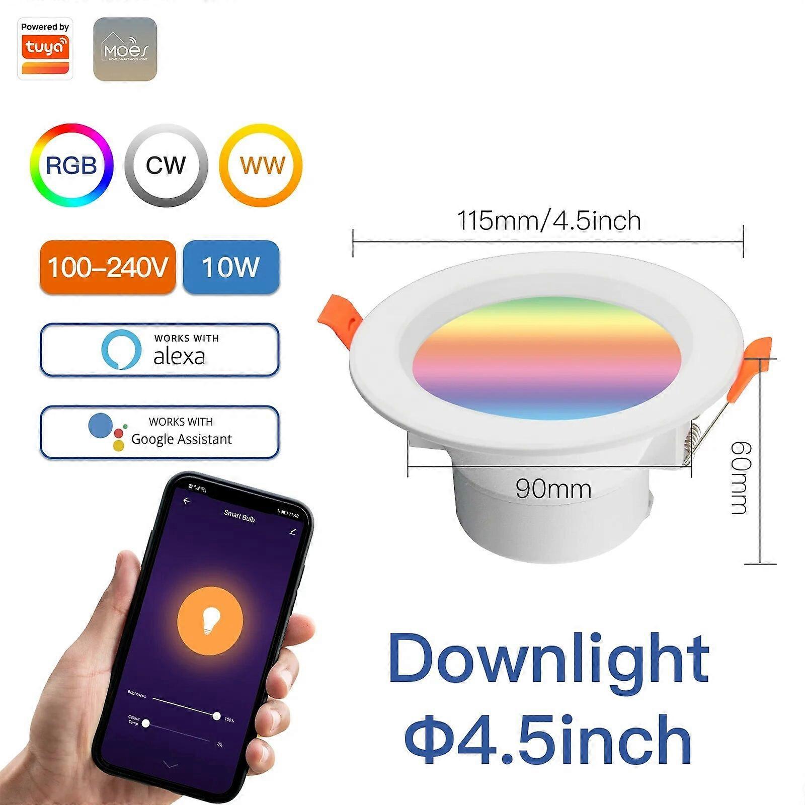MOES WiFi Smart LED Downlight Zigbee Dimming Round Spot Light 7/10W RGB Color Changing Warm Cool light Alexa Google Home Vocie