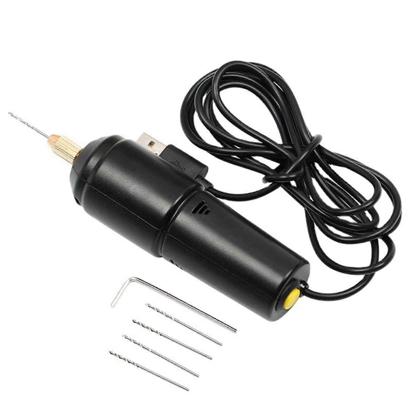 Mini Electric Drills, 5V Portable USB Drill, Multi-Function Rotary Tool Drill, with 5 Drill Bits and Allen Wrench