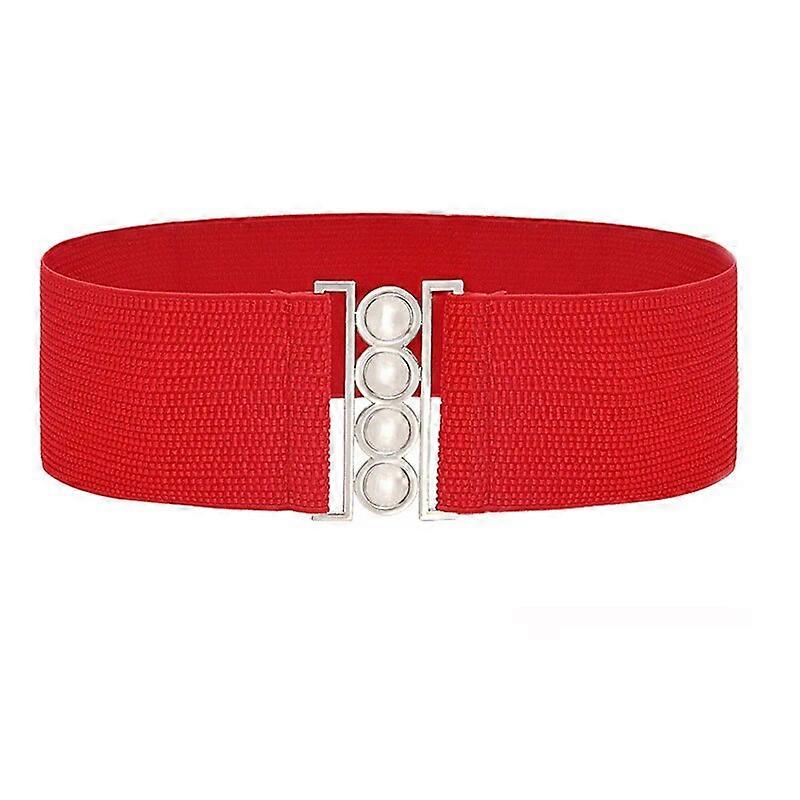1PC Solid Color Waistband Fabric Cummerbunds Strap Silver Metal Buckle Elastic Wide Waist Belt Female Apparel Accessories New