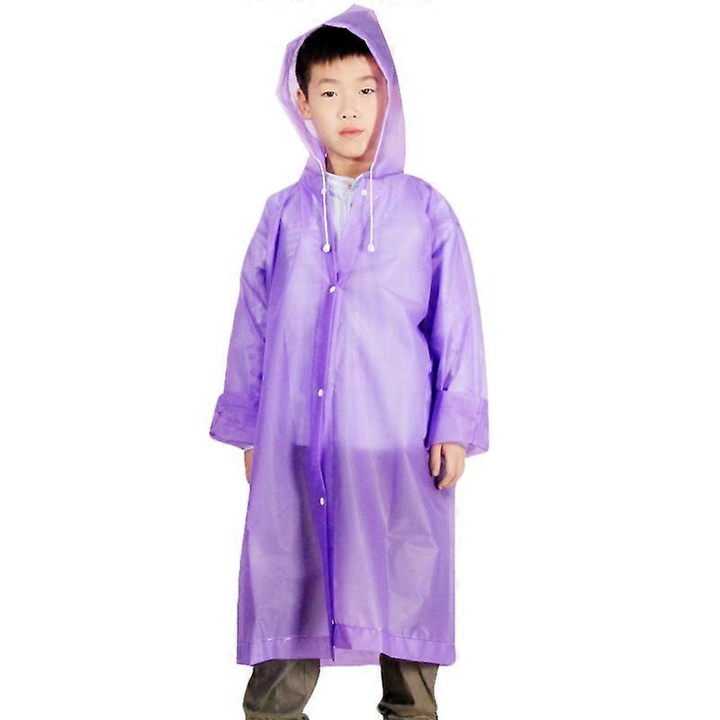 Student Disposable Portable Waterproof Drawstring Hooded Buttons Raincoat Poncho