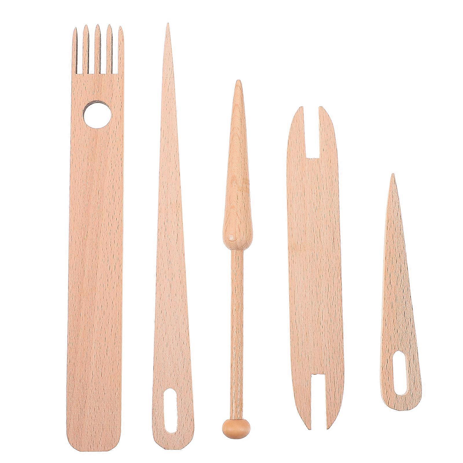 1 Set Weaving Loom Tools Wooden Needle Comb with Pick Up Stick Weaving Tools