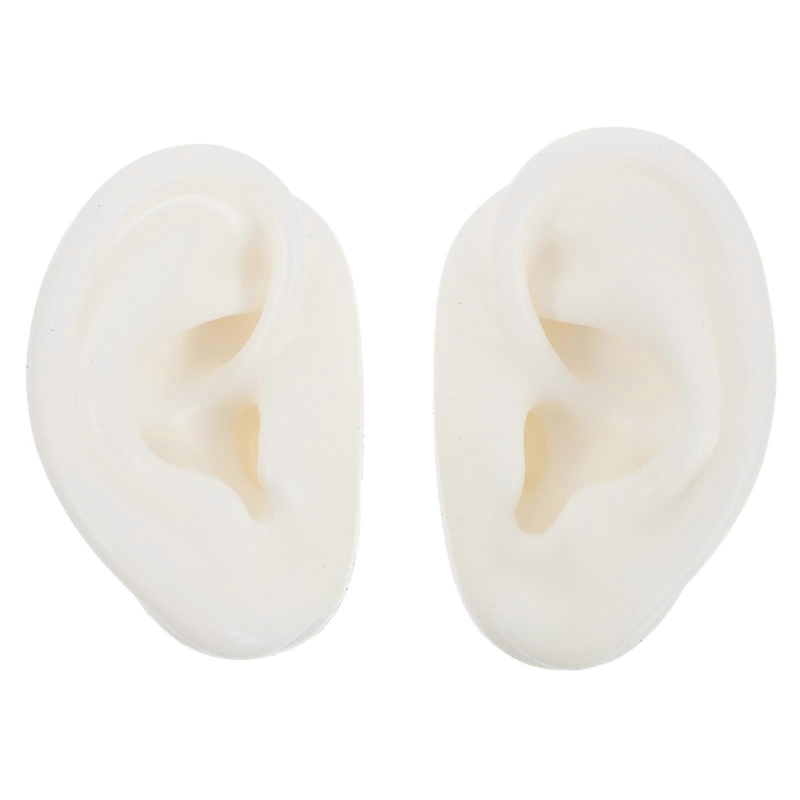 1 Pair Silicone Ear Model Reusable Simulation Human Ear Model for Shop Window Displays