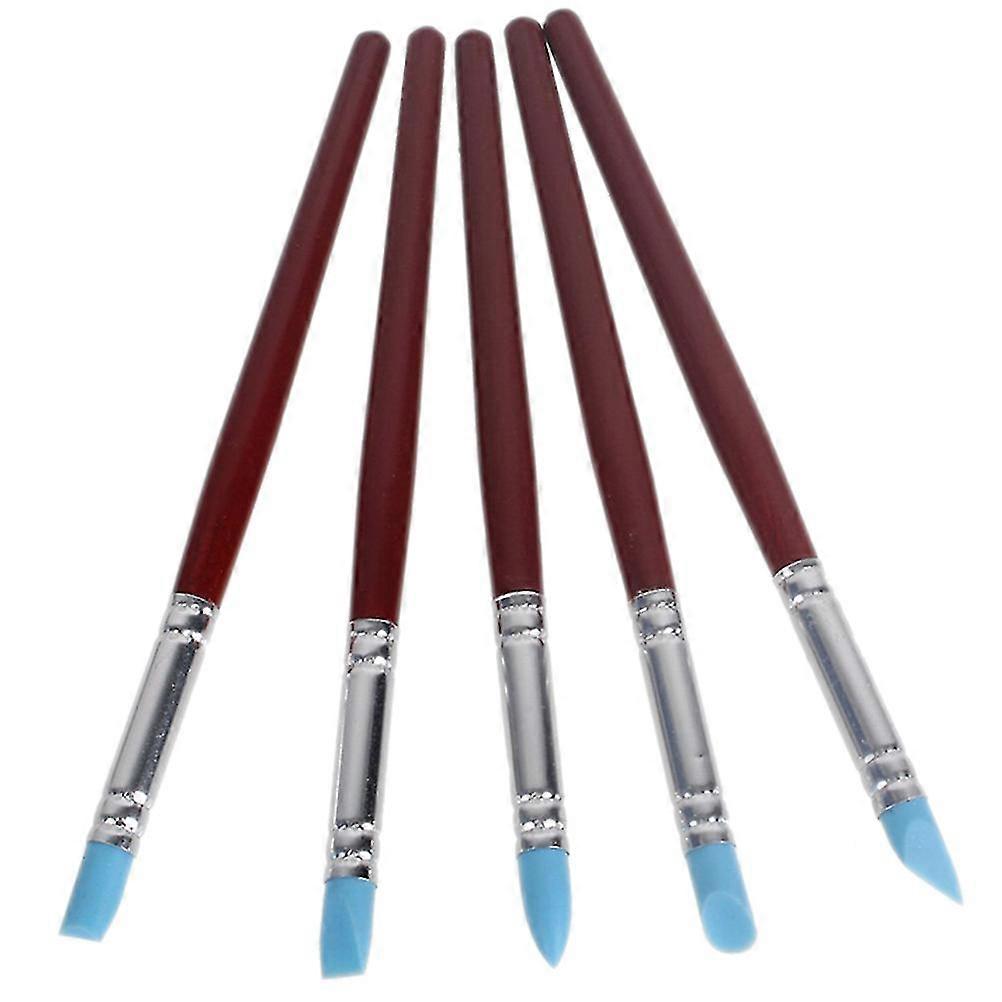 5x Silicone Rubber Clay Shaper Sculpting Fimo Polymer Modelling Pottery Tool