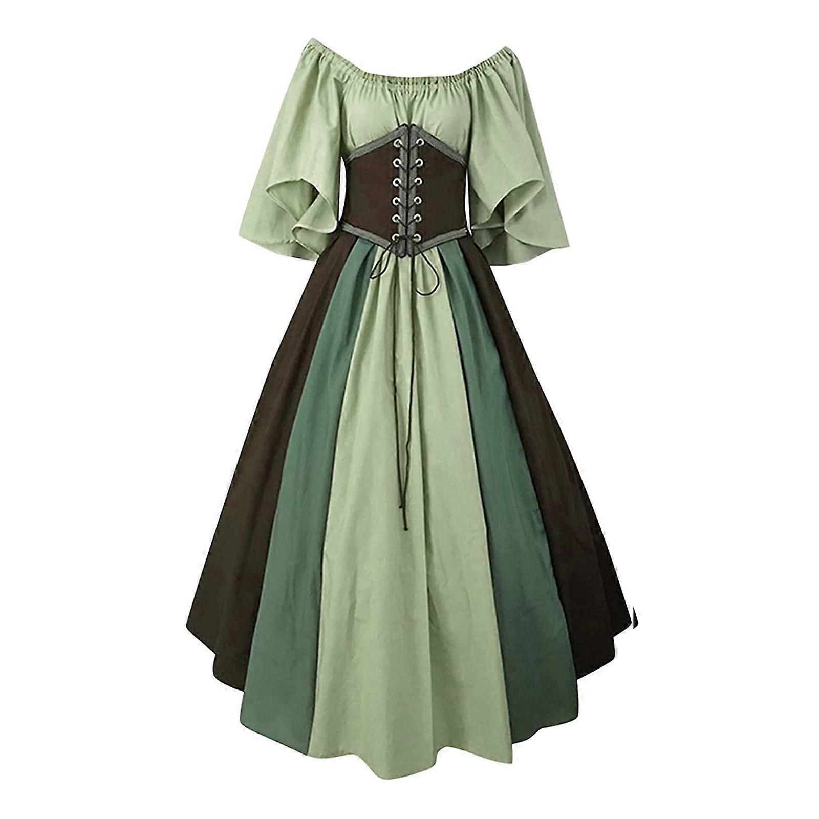 Nova Roupa Medieval Feminina manga curta vestidos góticos