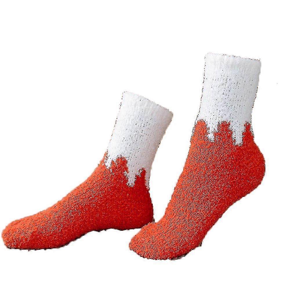 Plush Slipper Socks Women Colorful Warm Fuzzy Crew Socks