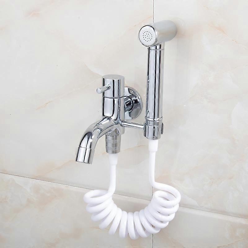 All-copper multi-function mop pool, single cold black paint spray gun, one in and two out sink faucet bidet bidet
