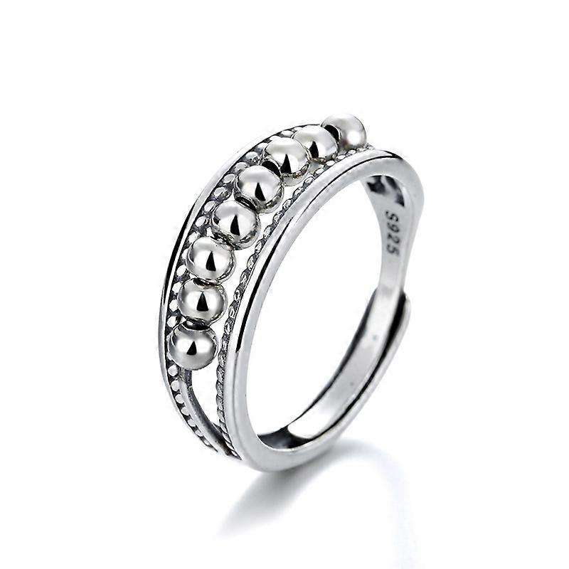 925 Silber Mode Einfacher Perlenring mit Thai Silber Accessoires Ring