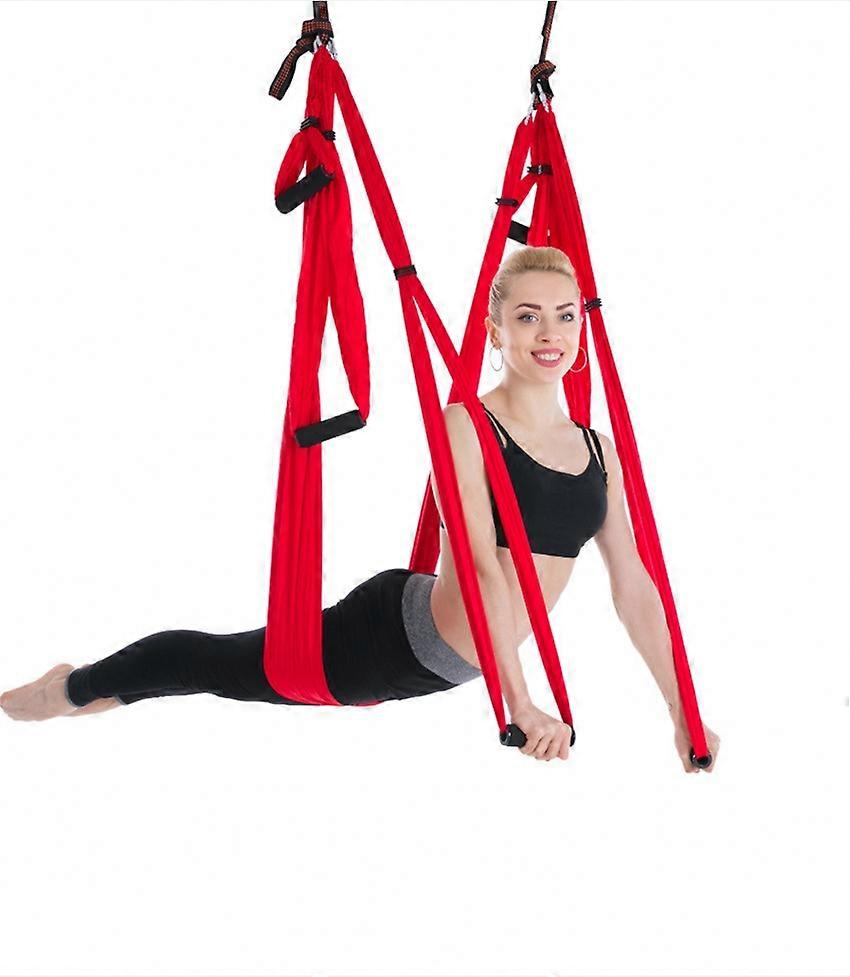 Aerial Yoga Hammock 6 Handle with Home Gym Sling Swing Anti-Gravity Aerial Traction