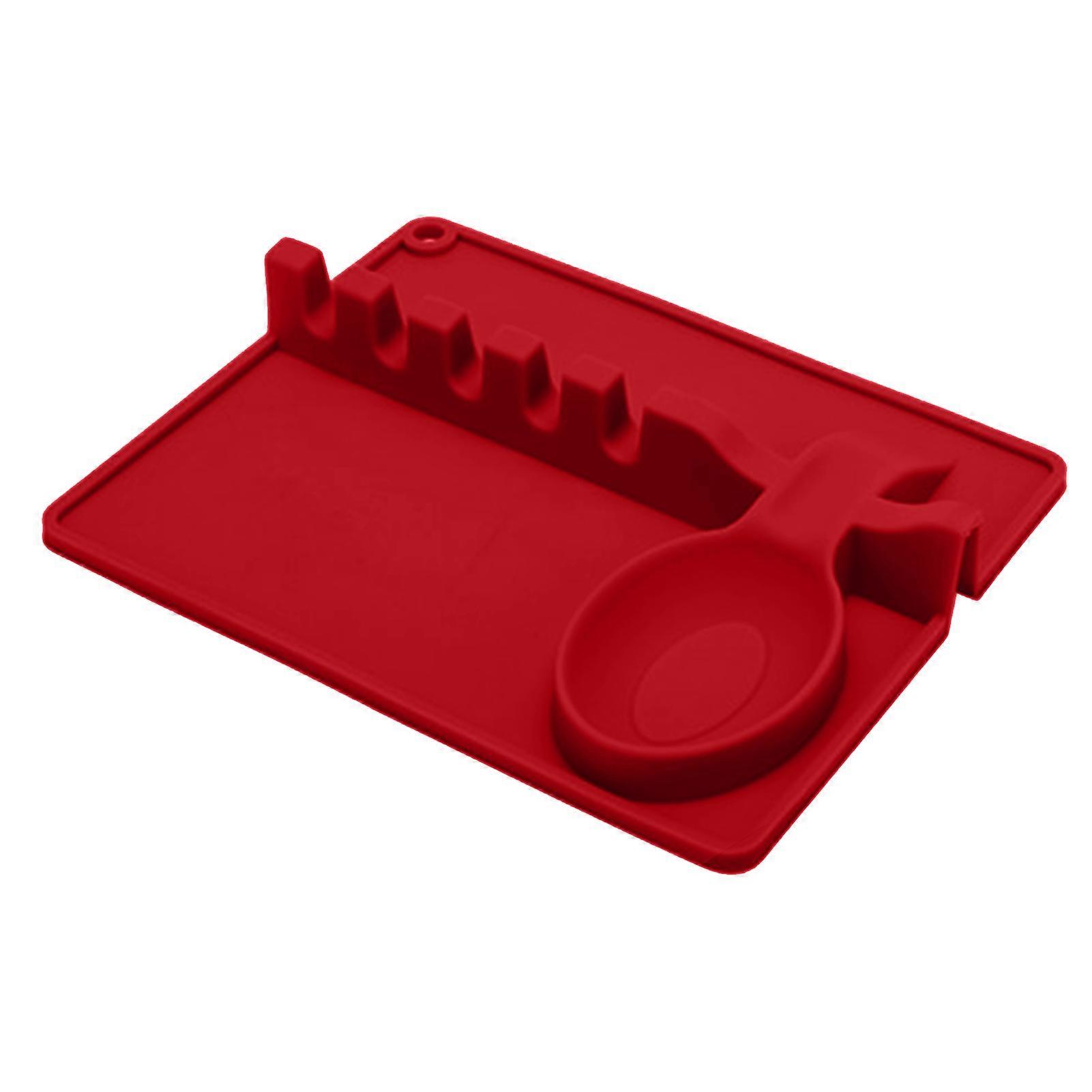 Kitchen Silicone Utensil Rest 6 Slots Large Spoon Rest And Drip Pad for Kitchen Counter Heat Resistant Cookware Holder for Stove Top