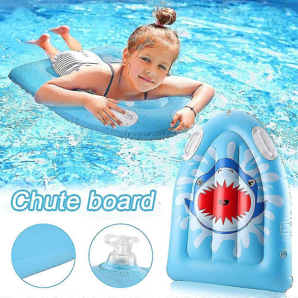 Kids Inflatable Beach Overwater Shark Surfing Skateboard Floating Water Slide Floating Board Water Surfboard With Handles