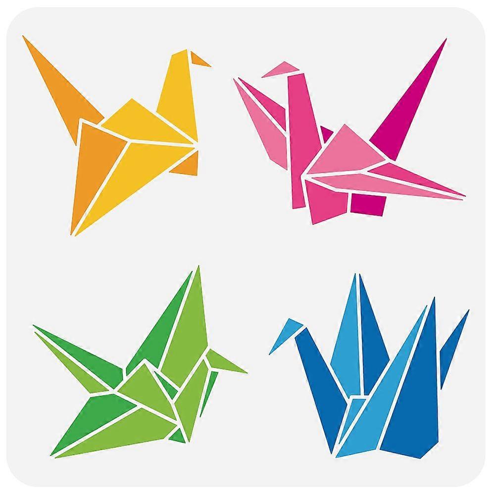 PET Hollow Out Drawing Painting Stencils for DIY Scrapbook Photo Album Paper Crane Pattern 30x30cm