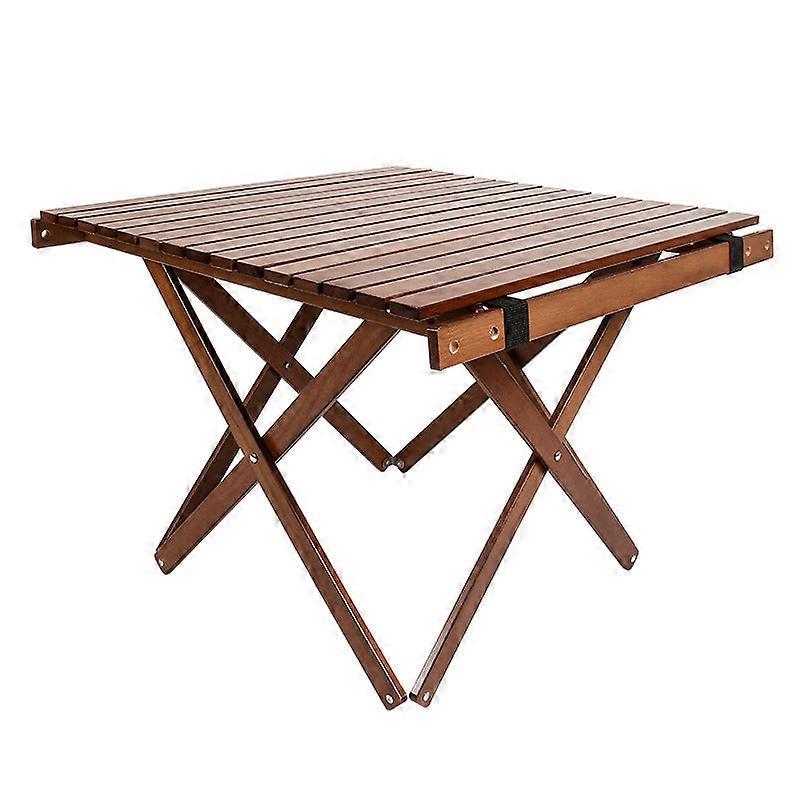 Elosung Folding Table Compact Outdoor Camping & Picnic Log Coloured Camping Tables