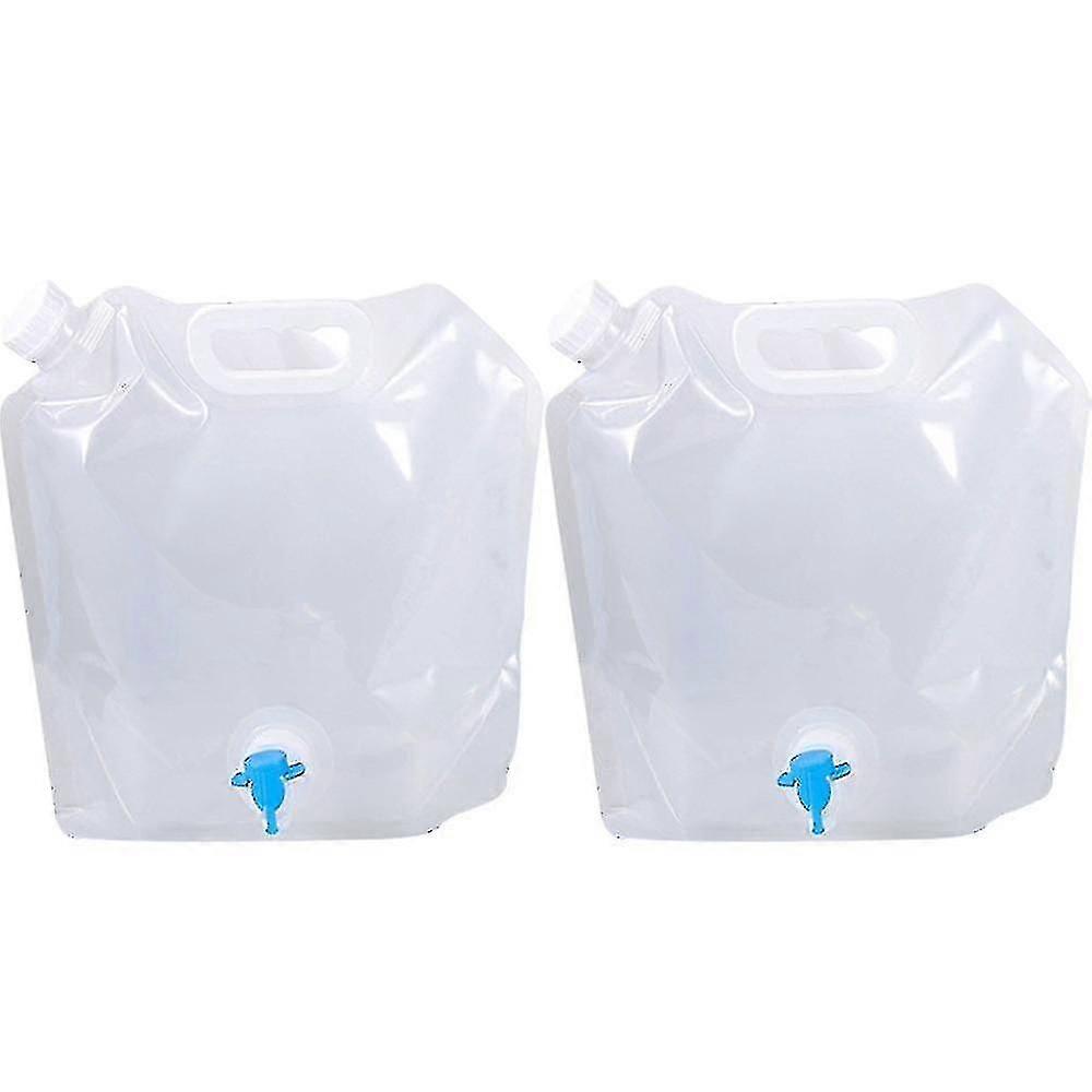 2pcs Collapsible Water Container Bag With Spigot For Camping Hiking