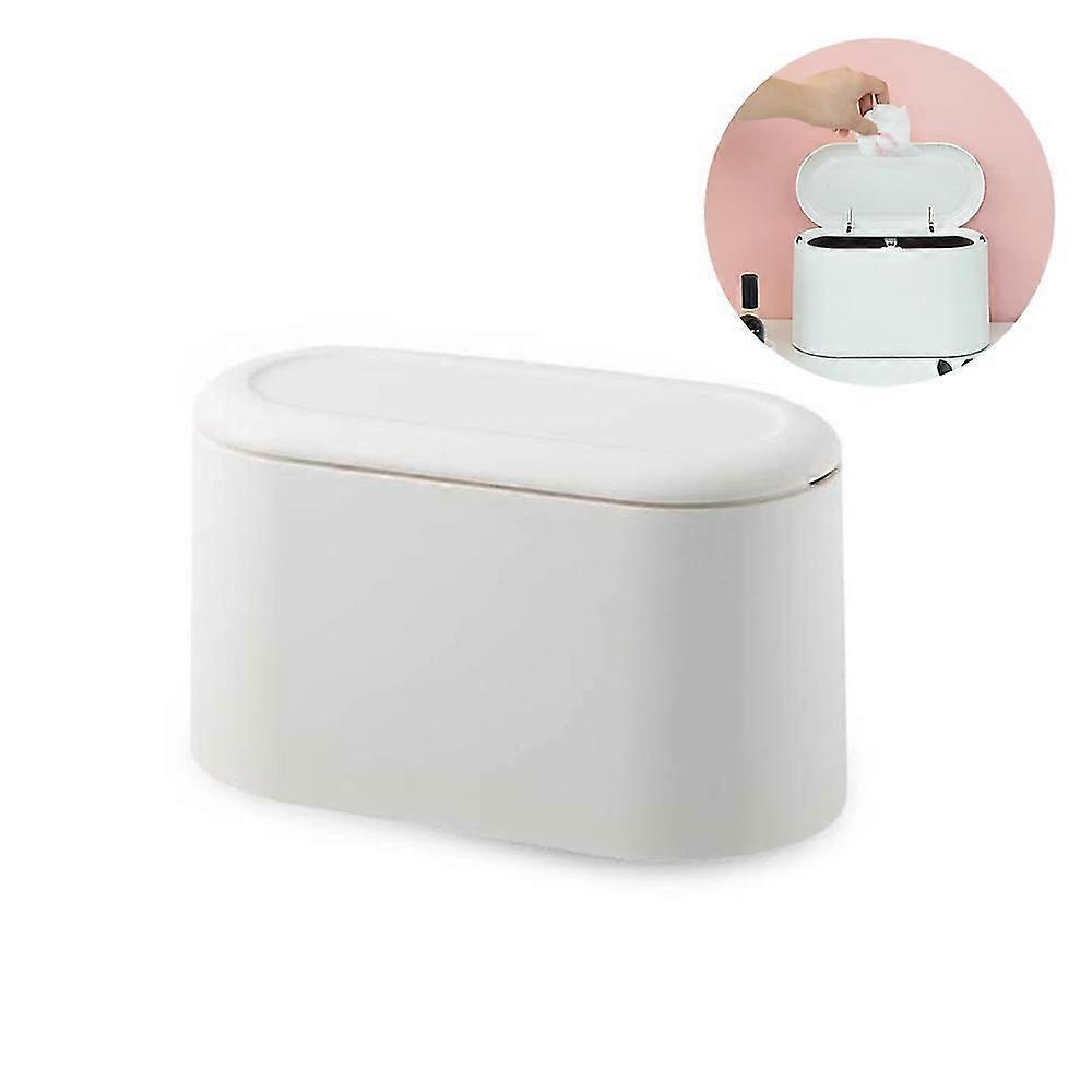 Table Trash Can With Lid, Mini Trash Can For Kitchen, Bathroom, Office, Desk, And More