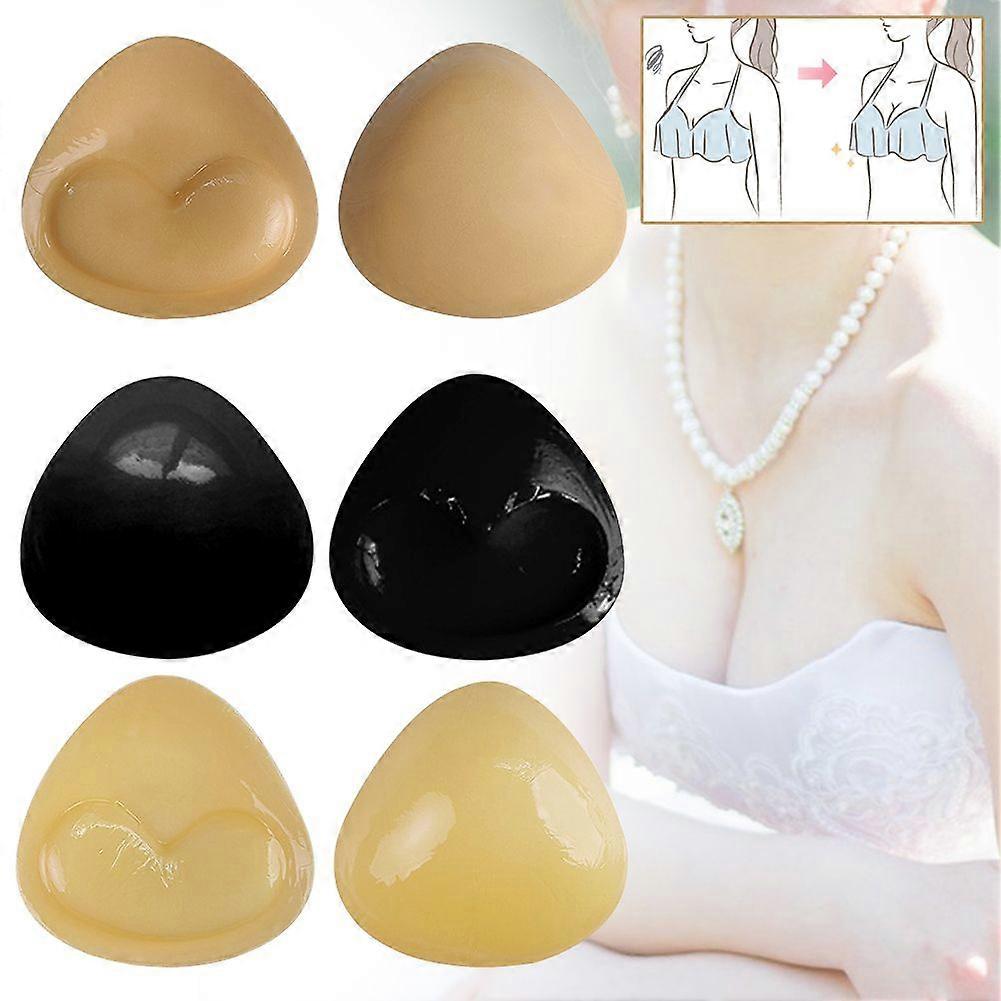 1 Pair Double-Sided Sticky Bra Pads - Instant Lift Push-Up Bra Inserts, Reusable Self-Adhesive Breast Enhancing Inserts for Swimwear & Dresses