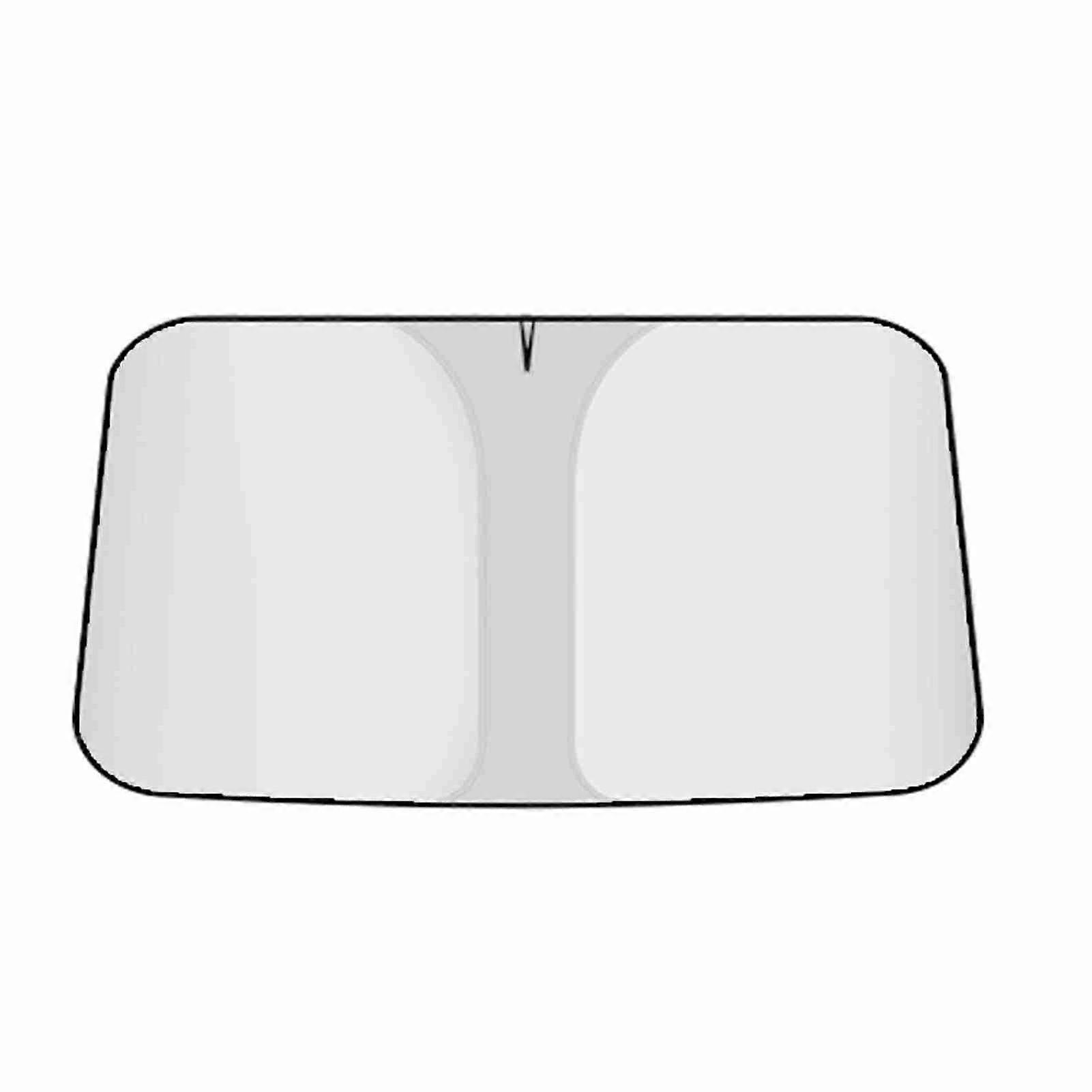 Foldable sun shade for cars blocks UV rays and heat titanium silver