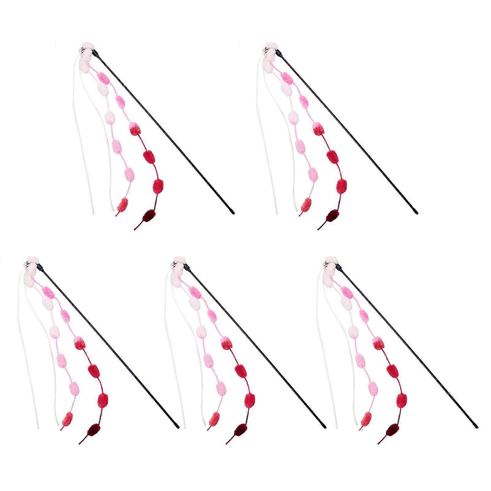 Kitten Teaser Wand Cat Toy Cat Interactive Toy Funny Teaser Self-playing Cat Teaser Stick Toy Cat Stick Toy Wand  Red