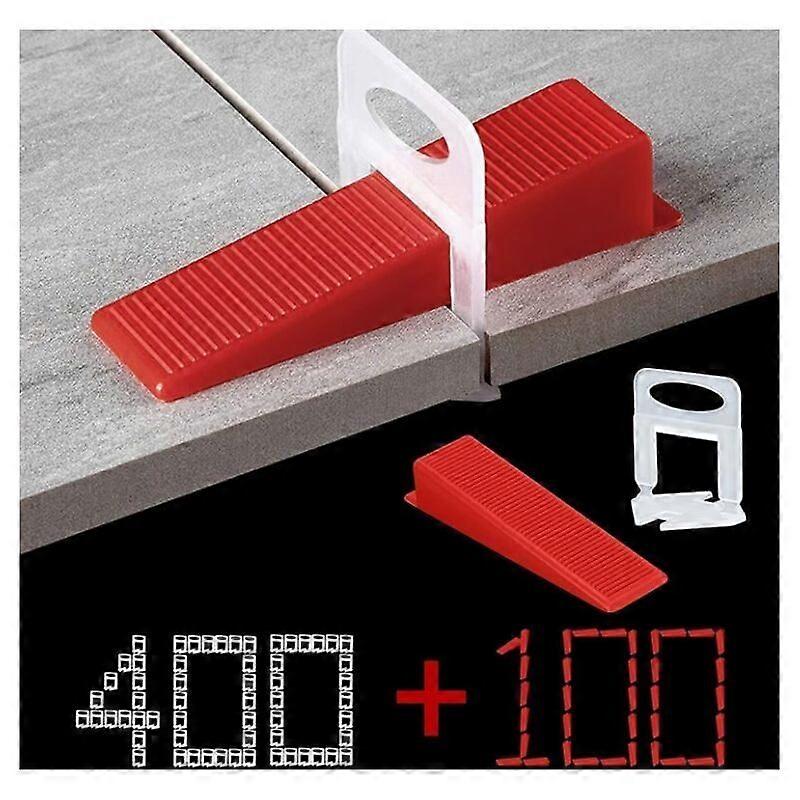 1.5mm Joint Width Tile Leveling System, 400 Pull Tabs, 100 Pieces Reusable Shims Set