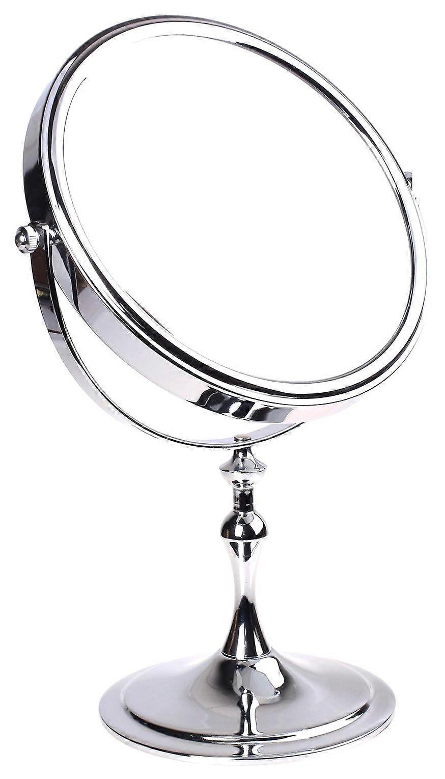 Countertop Mirror 5X Magnification, Double-Sided Chrome-Plated, 8-Inch Diameter, For Makeup And Shaving