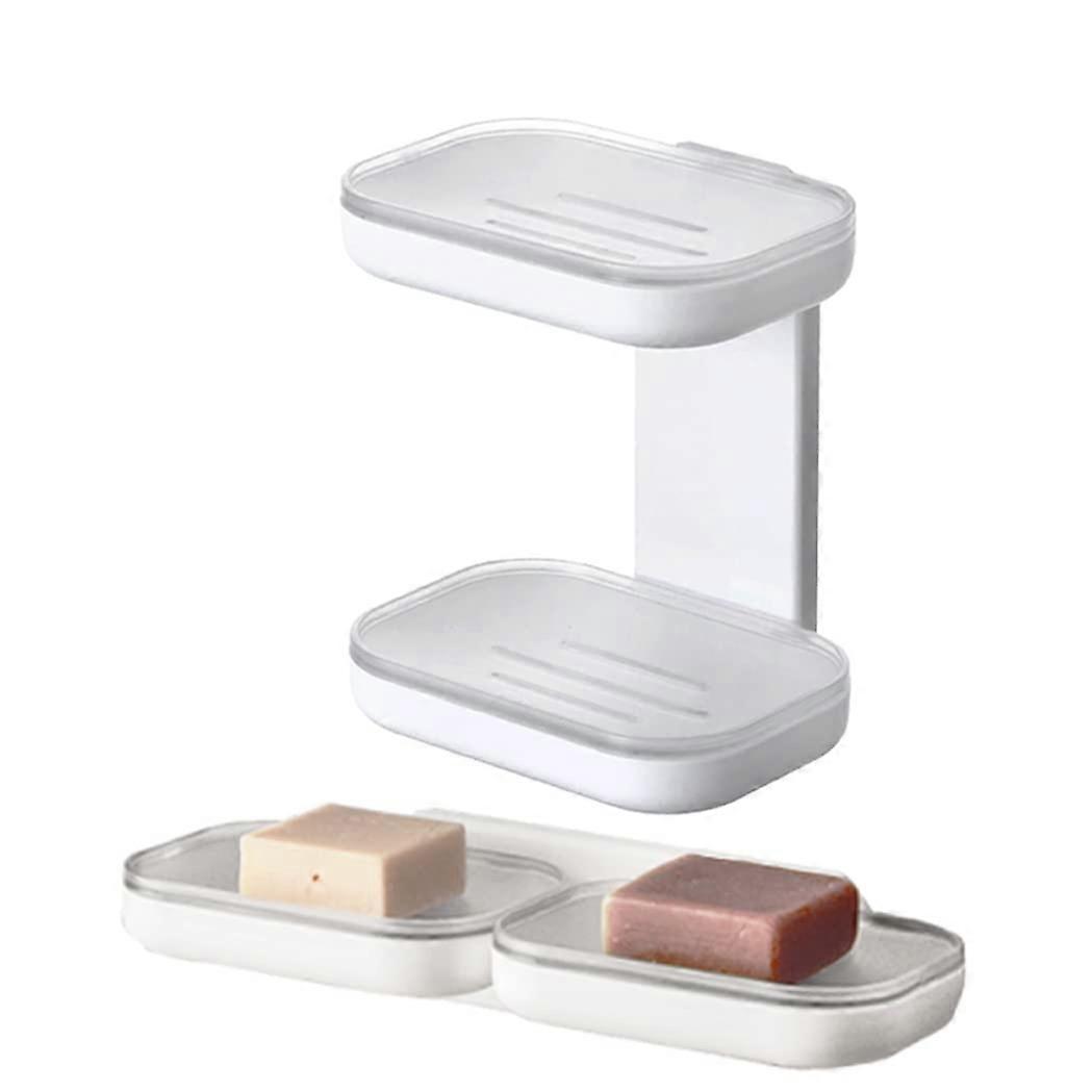 Double-Layer Self-Adhesive Soap Tray Perfect for Bathroom Organization