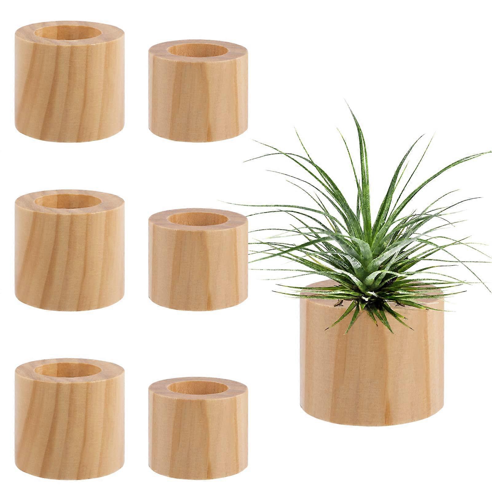 6 Sets Rustic Style Air Plant Holder for Home with Internal Dia 1.2" & 1.4"