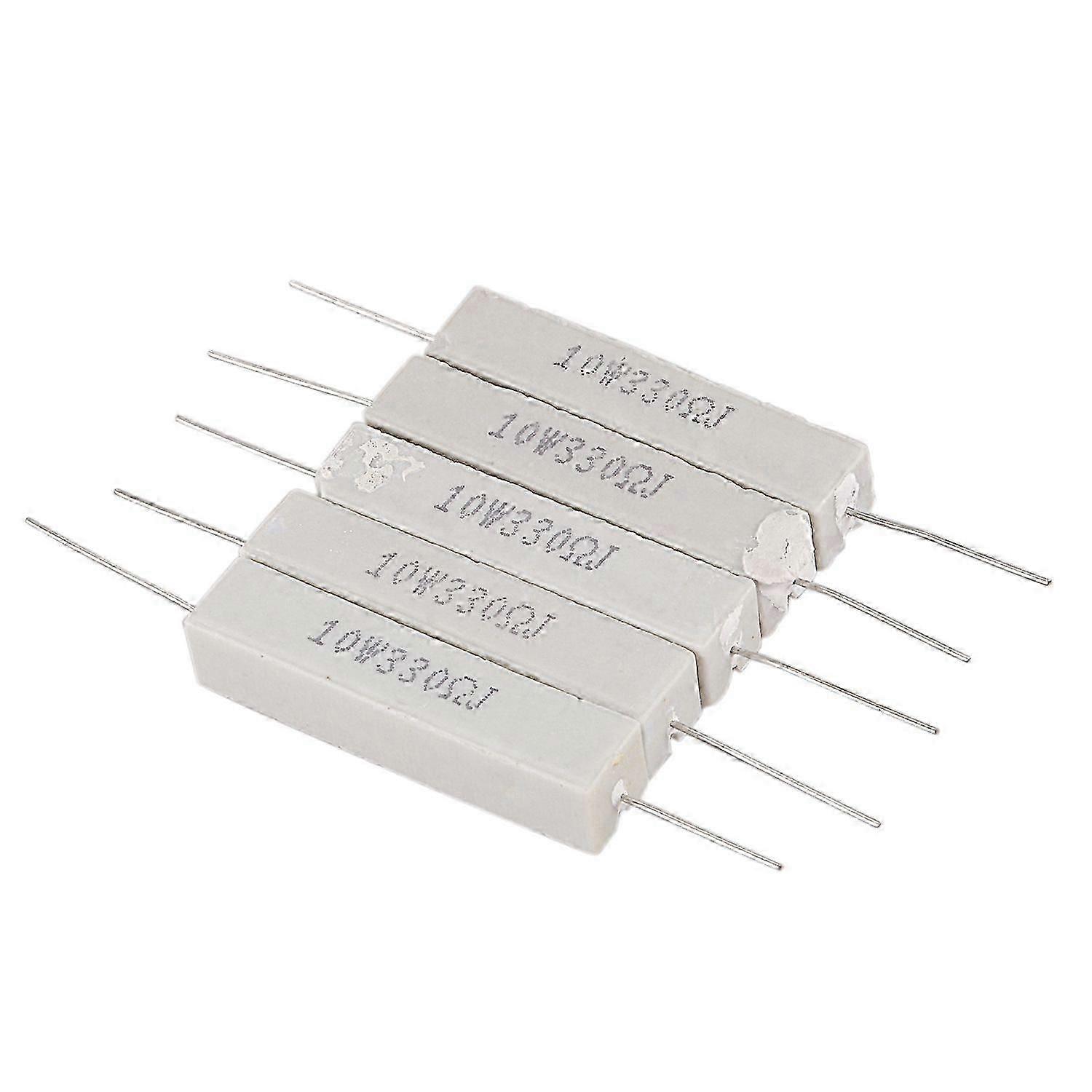 5 x 330 Ω 5% 10W Watt 巻線セラミック セメント抵抗器