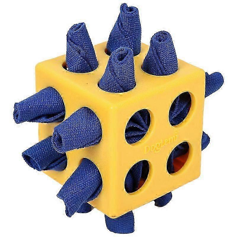 Durable Bite-Resistant Cube Dog Toy: Puzzle Feeder, Scent Training, Slow Feeder, Food Dispensing, Chew Toy for Dogs