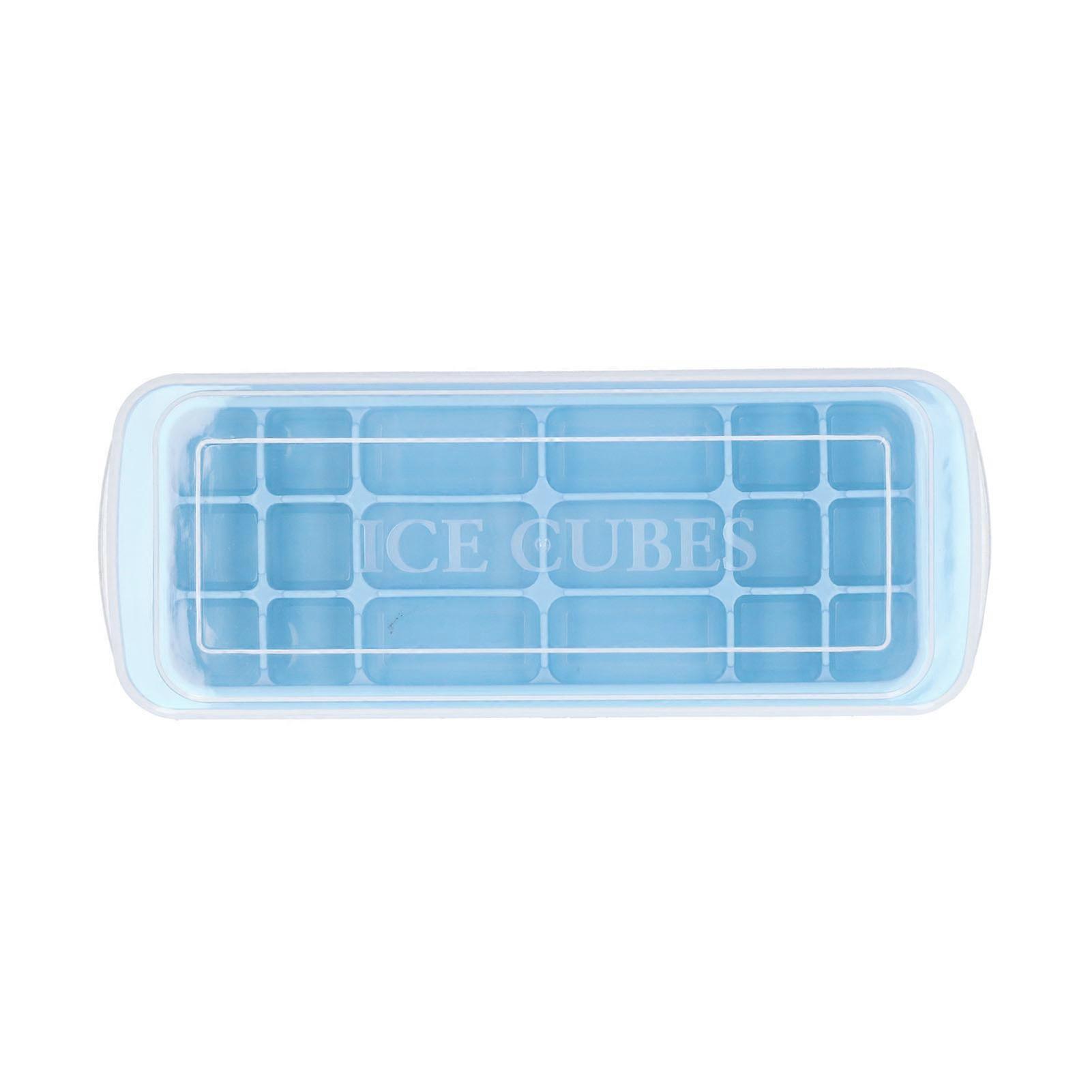 Blue Multi-Purpose Silicone Ice Tray With Lid Rectangular Ice Cube Mold For Cake And Sushi